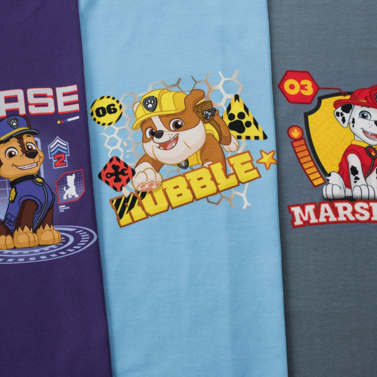 Jersey Panel Paw Patrol mit Chase, Marschall und Rubble